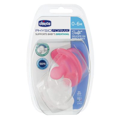 Soft Pacifier (0-6m) (Pink-White) (2 Pc)